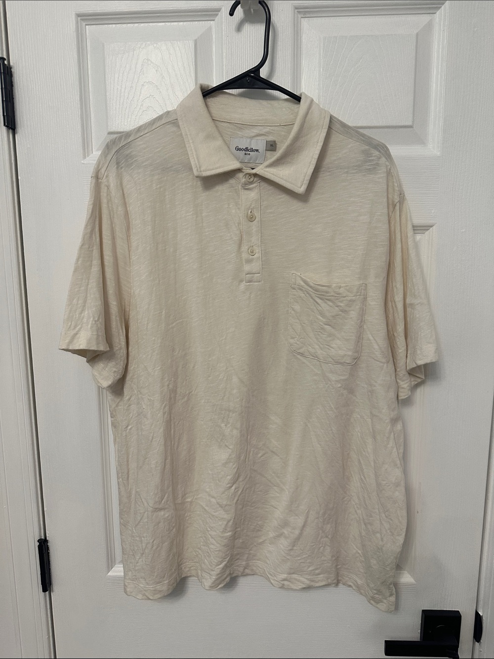 Goodfellow & Co Men's Light Cream Polo Shirt with Chest Pocket